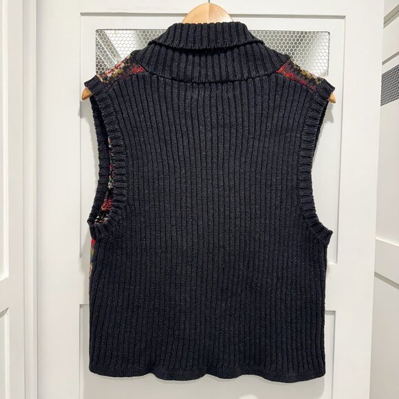 Vintage Fall Knit Cottagecore Granny Button Vest Natural Fibers 100% Cotton - Picture 6 of 7